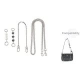 Black Camellia 15 см + Pearl 13 см + Decorative Chain 40 см + Metal Chain 115 см