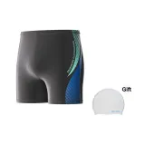 Черные плавательные шорты + Белая плавательная кепка