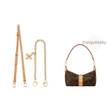 [Двухкомпонентный комплект] Плечевой ремень через плечо 99-121 см + Декоративная цепь с четырехлистным клевером 37 см