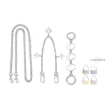 Серебряная цепь с удлинителем "Луна" + декоративная цепь с четырехлистным клевером + длинная цепь 90 см