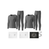 2 комплекта одежды (темно-серый + темно-серый), 100% хлопок, антибактериальный, мягкий, с сумкой для покупок