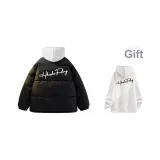 Чисто черный (белый фирменный шрифт) с подарками, вышивка, внутренний слой, свитшот