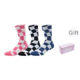 Подарочный набор роз + 3 шт (Розовая клетка + Черная клетка + Синяя клетка)