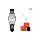 Чёрный ремешок, белый циферблат, оригинальная коробка, в комплекте с ожерельем