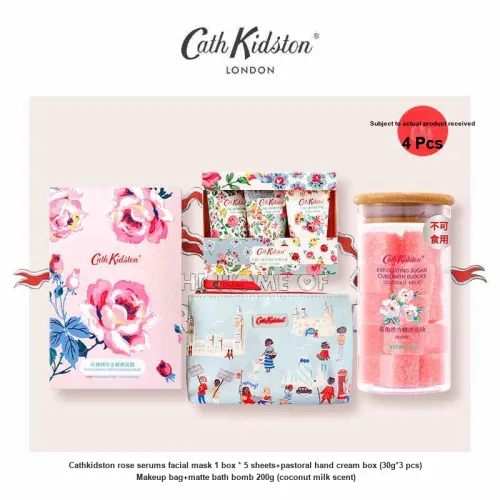 Cath Kidston Кокосовое молоко Аромат Матовый Блок для ванны Наборы для ухода Soothing Skin Преимущества Шесть предметов Набор