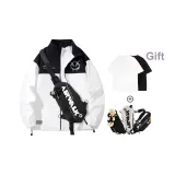 Чёрный Белый (С короткой рукавной рубашкой + сумка через плечо)