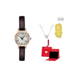 Кофейный ремешок, белый, пластина, коробка "Восторг" (с ожерельем + 999 золотой, наклейка для телефона "Процветание")