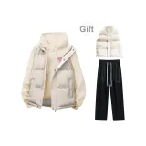 Кремовый (в комплекте с хаки жилетом и черными утолщенными повседневными штанами)