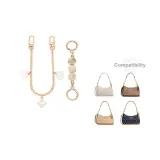 [Золотистый] Молочный Жемчужный+Камелия Декоративная Цепь 30 см