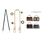 Черный регулируемый через плечо плечевой ремень 92-120 см + черная декоративная цепочка с цветочным узором 31,5 см