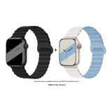 Яблоко Силиконовый ремешок - Полночный черный * Белый и синий цвет