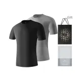 Круглый вырез, 2 упаковки (Черный + Фотиния Серый), отлично подходит для смешивания и комбинирования!