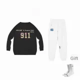 911 Черный + Северная Каролина Белые Штаны + Белые Носки с Подписью