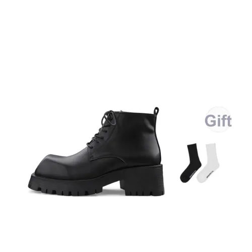 HANQIAORIJI Особенная форма Серия Короткий Мартин Ботин Мужской Черный