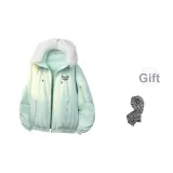 Мятно-зеленый [Белый бархат] шарф с узором "гусиная лапка"