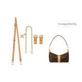 [Через плечо Комплект из 3 Штук] 1,5 Широкая Лямка + Четырехлистный Клевер Декоративная Цепь + Износостойкая Застежка