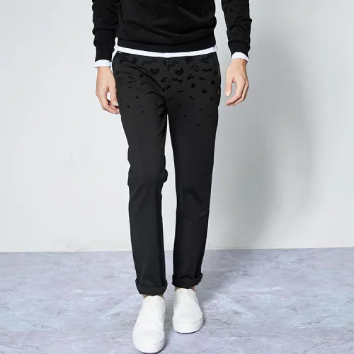 DAVID NAMAN Повседневные брюки Мужские Черные