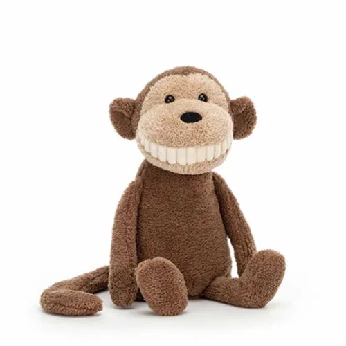 JELLYCAT Smile Big Teeth Collection Животные Обезьяна Куклы Плюшевая кукла 30 см Высота
