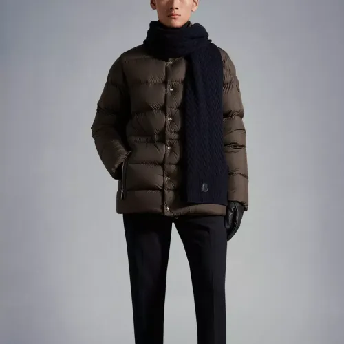 MONCLER Шерсть Вязаные Шарфы Темно-синий Мужской