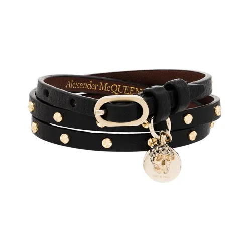 Alexander McQueen Кожа Нарукавные повязки Золотой Женские
