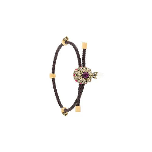Alexander McQueen Браслеты из телятиной кожи, золотые, женские