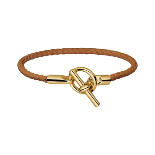 HERMES Glenan Кожа Браслеты Коричневый Унисекс
