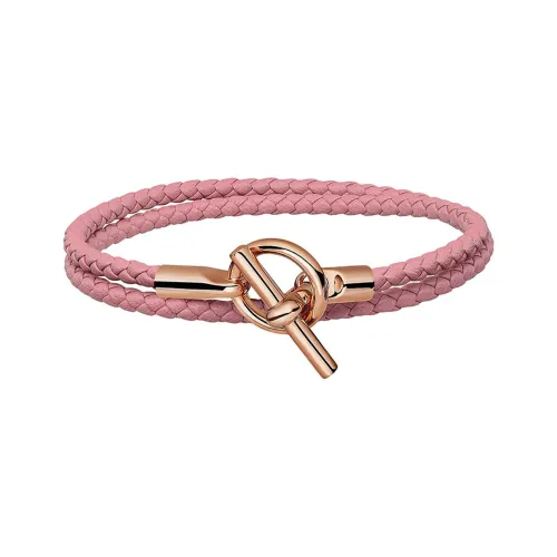 HERMES Glenan Кожа Браслеты Розовый Унисекс