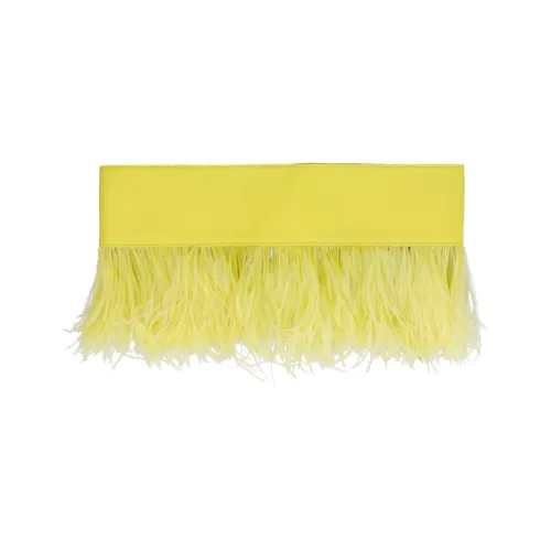 The Attico Кожа, Стежка из страусьего перья, Ремни, Желтый, Унисекс