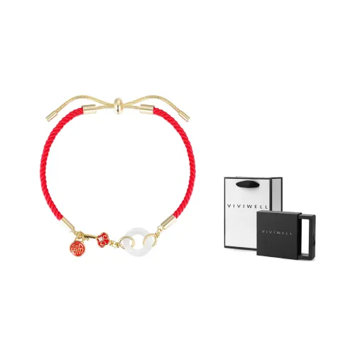VIVIWELL Смешанный материал Браслеты PING AN Clasp Символ благополучия Red Rope BRACELET Женские