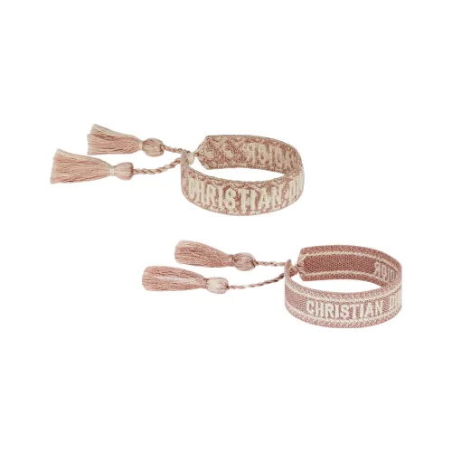 DIOR Набор браслетов из ткани женский розовый