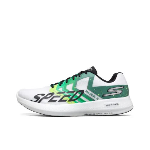 Skechers Go Run Razor 3 Low Топ Беговые кроссовки Мужской Белый Зеленый