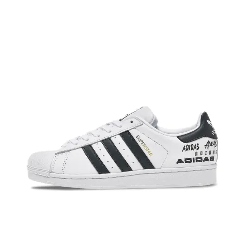 Adidas Originals Superstar Series Low Топ Скейтборд Кроссовки Женские Черный Белый Золото