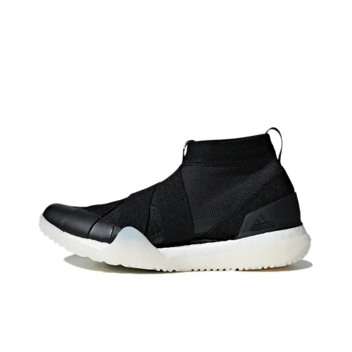 Adidas Pure Boost Устойчивый к истиранию Поддержка MID Топ Тренировочные Беговые кроссовки Женские Черный