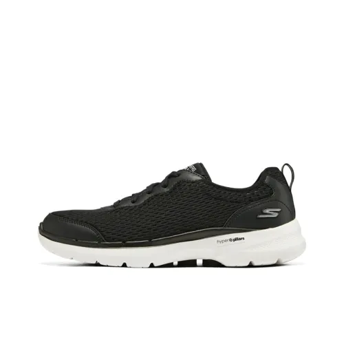 Skechers Go Walk 6 Low Топ Кэжуал Женский Черный Белый