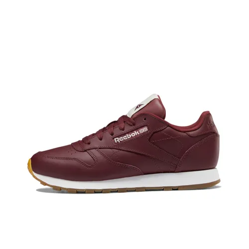 Reebok Classic Leather Low Топ Беговые кроссовки Женские Бордовый