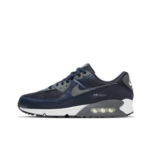 Nike Air Max 90 Low Топ Беговые кроссовки Мужской Темно-синий