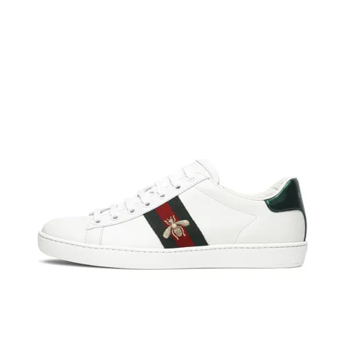 GUCCI Ace Low Топ Стильные Скейтбординги Женские Белый Зеленый