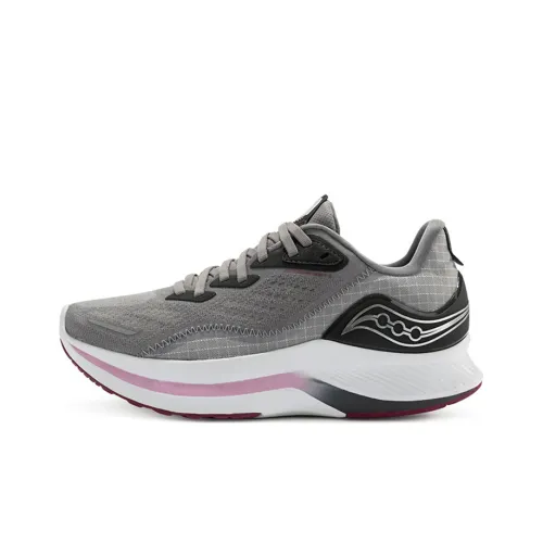 Saucony Shock Absorbers Slip-resistant Abrasion-resistant Low-top Беговые кроссовки Женские Серый Розовый