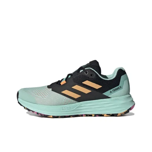 adidas Terrex Два Flow Дышащий Низкий Топ Беговые кроссовки Женские Черный Зеленый