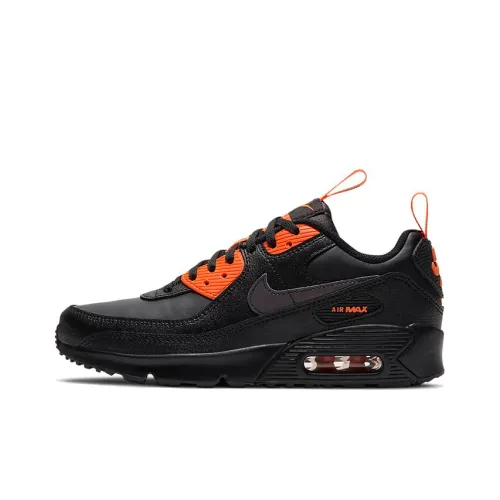 Nike Air Max 90 Low Топ Повседневные Беговые Кроссовки Женские Черные Оранжевые