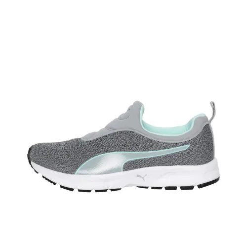 PUMA Rive Slip On IDP Амортизация Износостойкий Низкий Топ Беговые кроссовки Женские Серый Белый