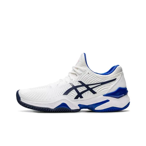 Asics Court FF 2 NOVAK Clay Дышащий Низкий Топ Беговые кроссовки Женские Белый Синий