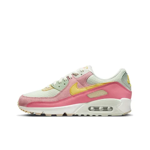 Nike Air Max 90 Low Топ Беговые кроссовки Женские Белый Зеленый Розовый