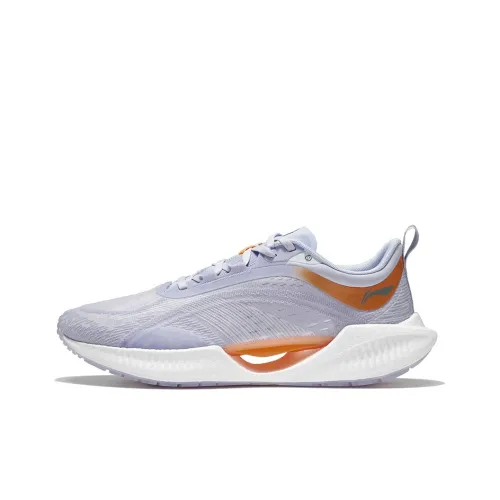 LINING Super Light 19 Амортизирующие беговые кроссовки Устойчивые к истиранию Низкий топ Мужские фиолетово-оранжевые