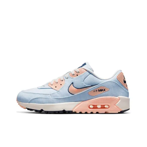 Nike Air Max 90 Low Топ Беговые кроссовки Унисекс Синий Розовый