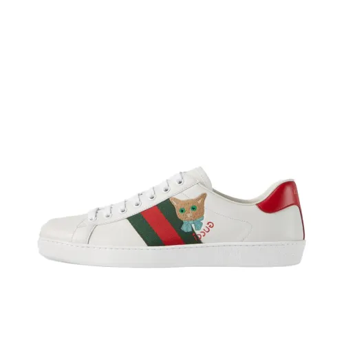 GUCCI Ace Low Топ Стильные Скейтбординги Мужской Белый