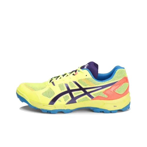 ASICS Гель Lethal Abrasion Resistant Низкий Топ Беговые кроссовки Мужские Желто-фиолетовые Цветовые блоки