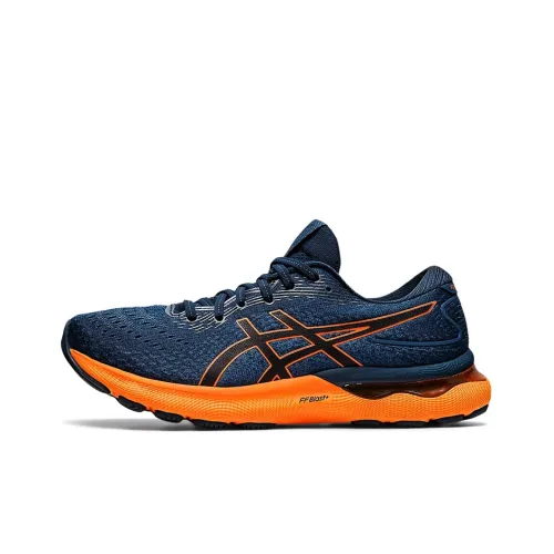 Asics Gel Nimbus 24 Low Топ Беговые кроссовки Мужские Синие Оранжевые