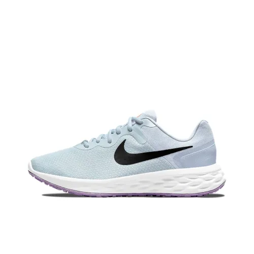 Nike REVOLUTION 6 Next Nature Дышащий Амортизация Противоскользящий Низкий Топ Беговые кроссовки Женские Светло-синий