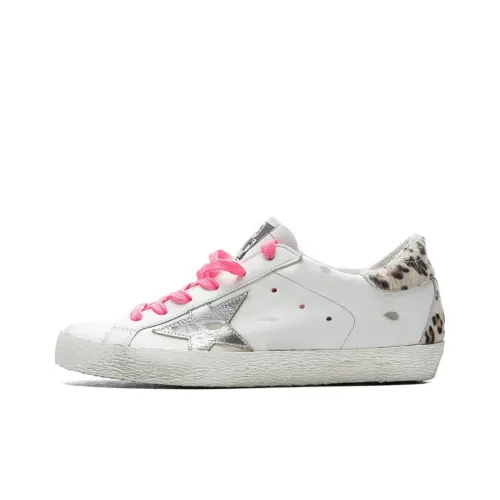 Golden Goose Супер Звезда Стильные Скейтбординги Женские Белые Серебряные
